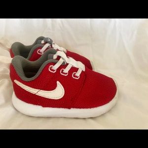 Red baby Nike shoes 5C